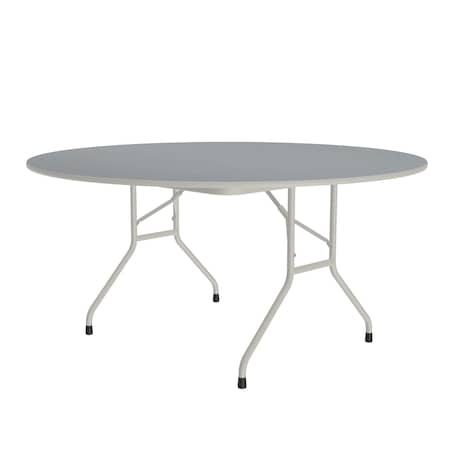 Correll Round Commerical Folding Utility Table, High Pressure Laminate Top, Gray Granite CF60PX-15